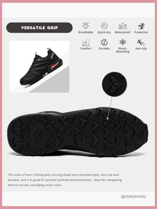 Waterproof Trail Running Shoes Non-Slip Hiking Sneakers Outdoor main image 6